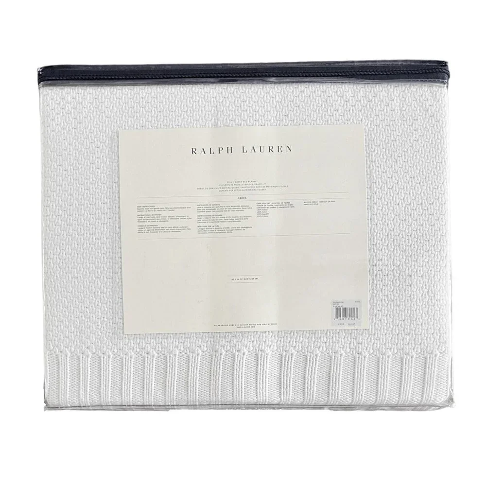 NEW $355 Ralph Lauren Ariel Quilted Coverlet!  Queen  White  Cotton  Intricate